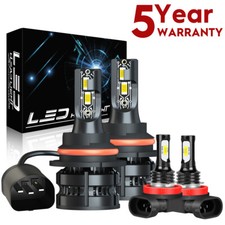 Per Nissan Frontier 2005-2018 Combo 6000K Faro Led Hi-Low + Lampadine Fendinebbia