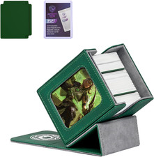 Card Deck Box for MTG with Commander Display for 100 Double Sleeved Cards, Magn