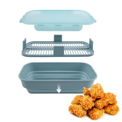 COOK WITH COLOR Collapsible Batter Bowl - Mess Free Breading Shaker Container...