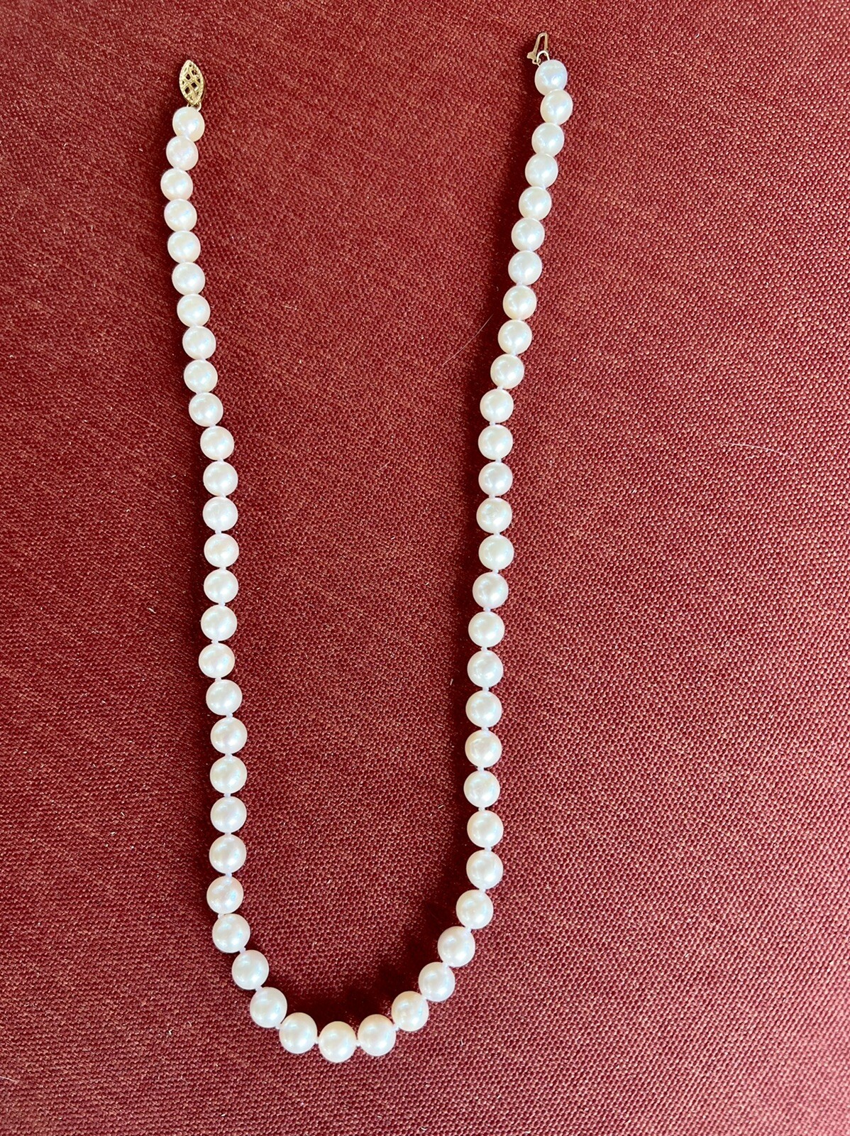 18 inch Pearl Necklace with 14K clasp Gem