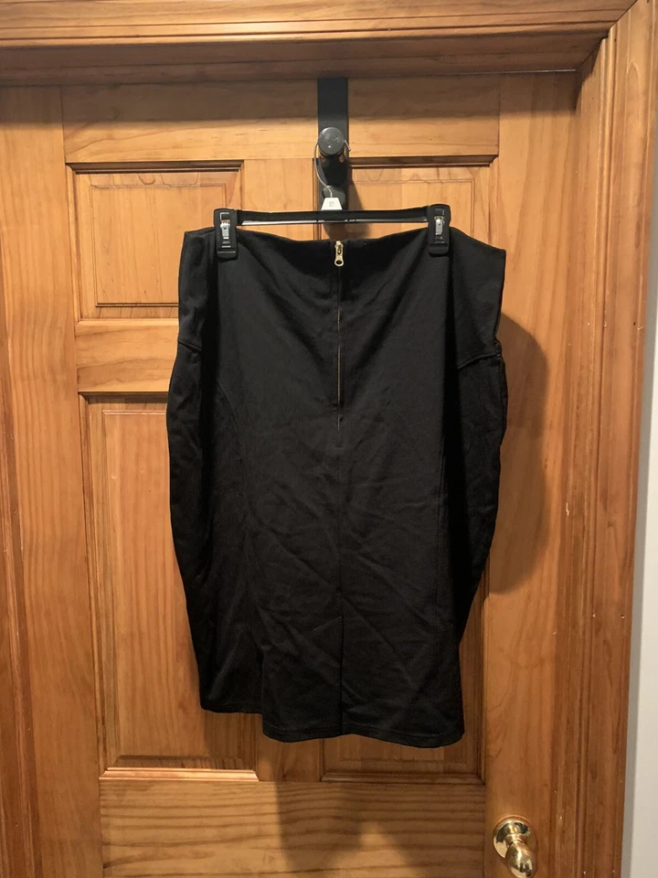 Falda lápiz Poetic Justice Ponte con acento de cremallera talla 2X negra  Foto 3 de 4