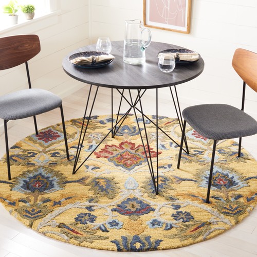 SAFAVIEH Blossom BLM402D Handmade Gold / Multi Rug - Picture 2 of 30