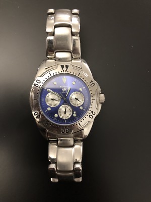 Fossil 100 Meters Blue Silver Watch 