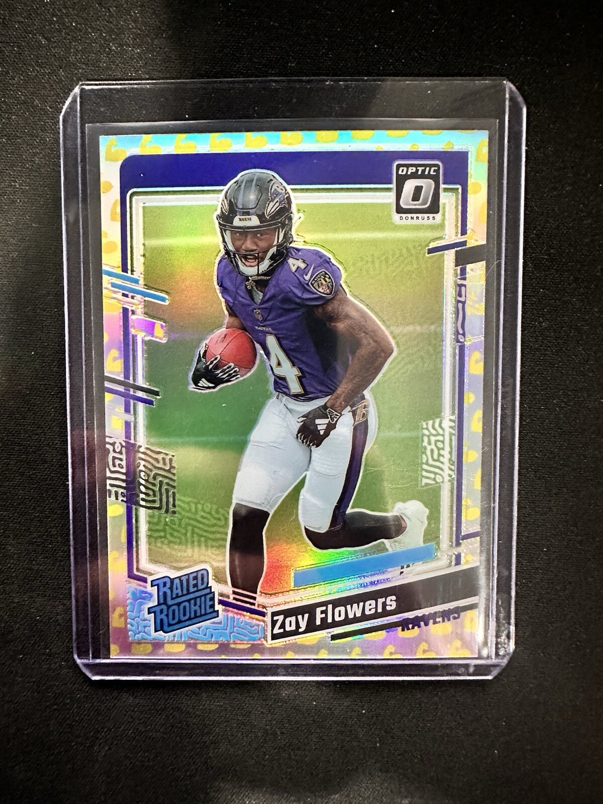 2023 Panini Donruss Optic - Rated Rookie Flex Prizm #210 Zay Flowers /149 (RC)