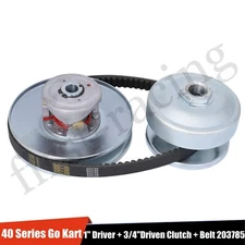 40 Series Go Kart Torque Converter 1" Driver + 3/4''Driven Clutch + Belt 203785