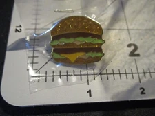 MCDONALDS Big Mac Glitter PIN badge button lapel fast food burger big mac