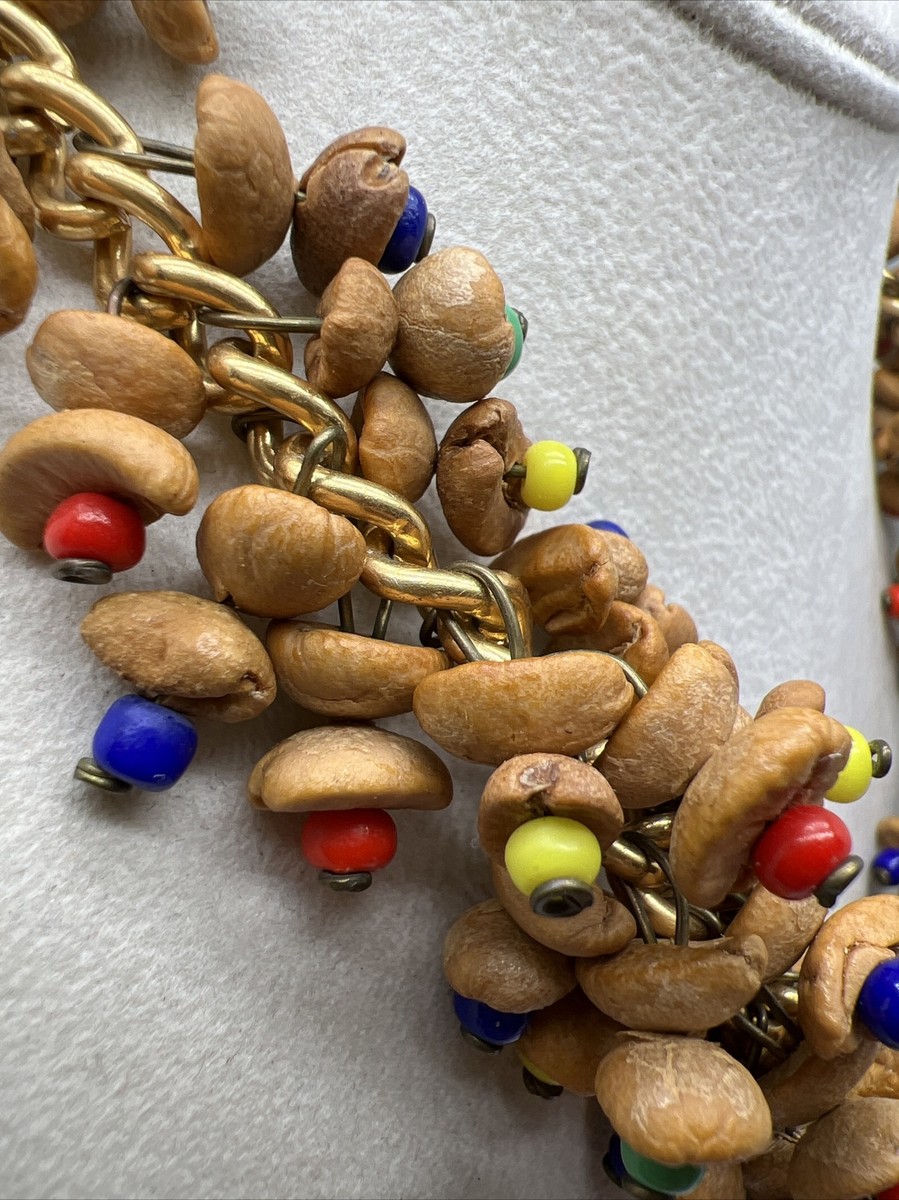 Vintage Handmade Multi Colored Glass Beads & Seeds 18” Necklace 7044 View 2