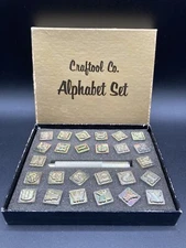 Vintage ~ Craftool Co ~ Alphabet Stamp Set ~ 3/4" ~ Brass~ Leather Croats. Art