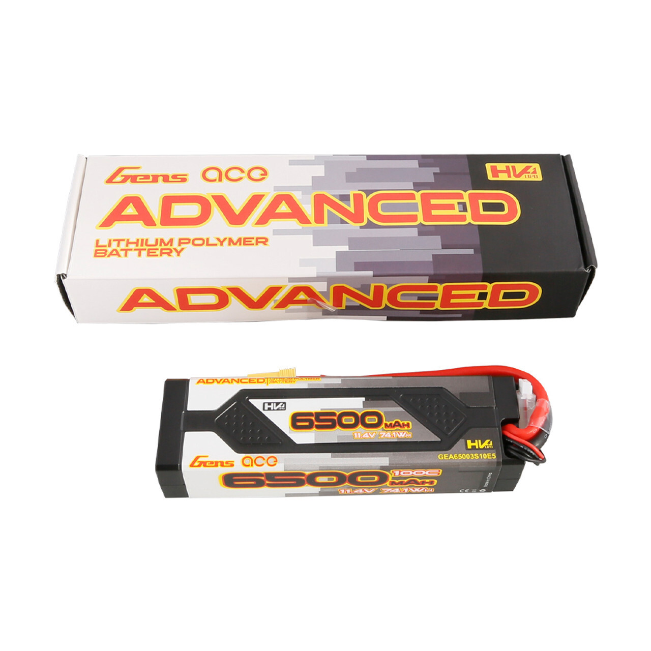 Gens Ace 6500mAh 11.4V 100C 3S Lipo Battery HardCase EC5 For 1/7 1/8 1/10 RC Car