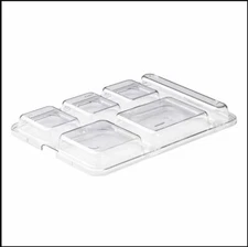 Cambro 10146DCWC135 Camwear 10" x 14 3/16" Clear Serving Tray Lid - Box of 23