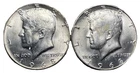 1968-D Kennedy Half Dollars BU Brilliant Uncirculated Pair 2 Coins 40% Silver