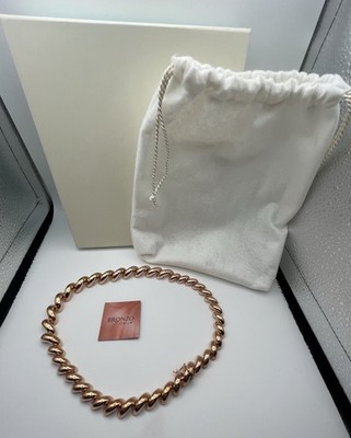 Brand New Bronzo Italia 18  Twisted Gold Tone Over Bronze. Bag & Box Inc. NEW!