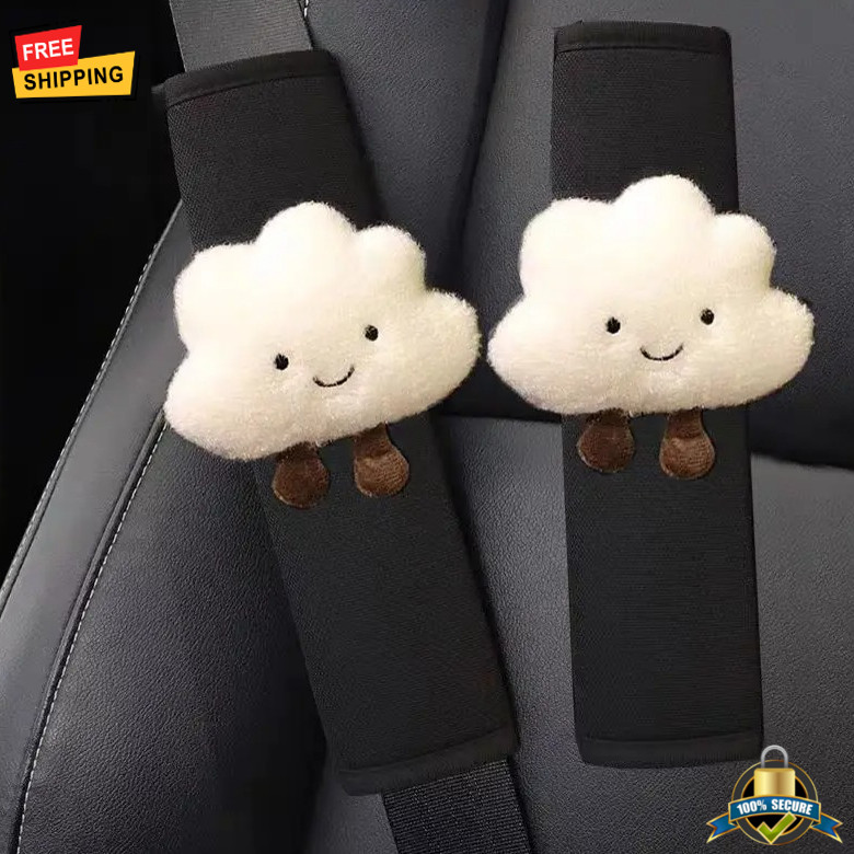 2 Pcs Cartoon Cloud Car Seat Belt Shoulder Strap Pad Cushion Protectors