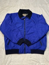 Vintage 90s Wear Guard Blue Full Zip Bomber Fleece Lined Jacket Mens XL Vtg y2k