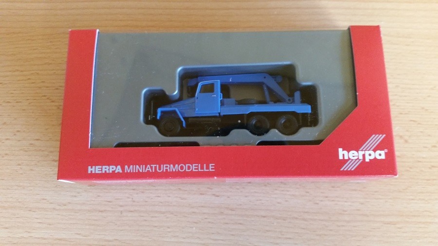 Herpa 308106 - 1/87 Ifa G5 Crane Vehicle - Blue - New