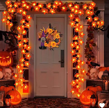 2/3/6M Halloween LED String Lights Maple Leaf Garland Lantern Home Decor