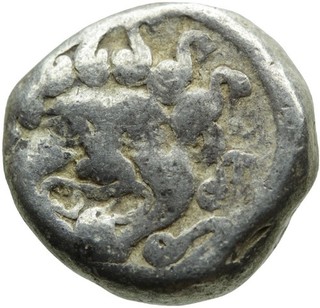 011. Greek Silver Coin. THRACE. AR Drachm. Gorgoneian / Anchor. Fine