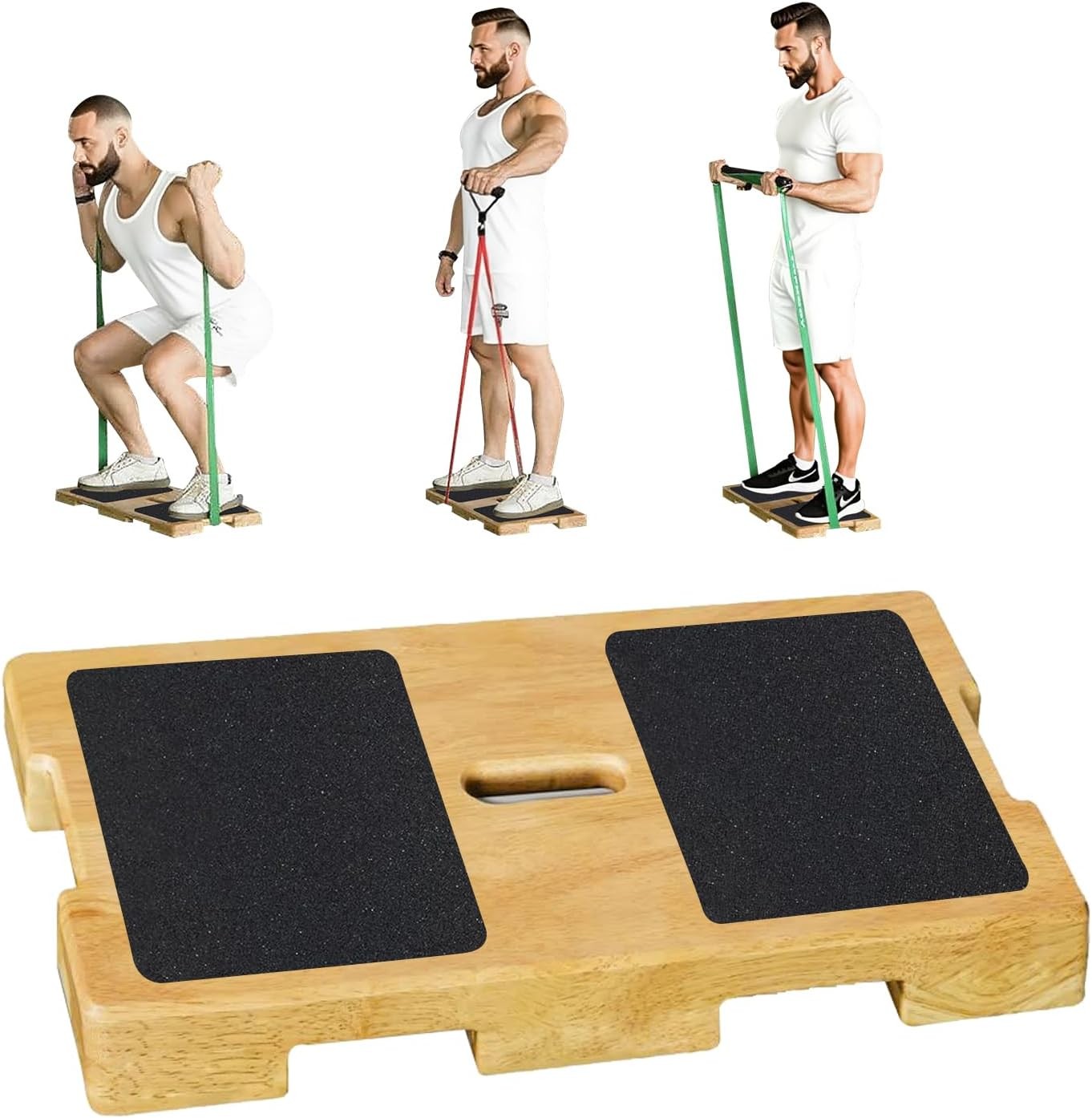Wood Resistance Band Platform Base, Resistance Band Foot Pla