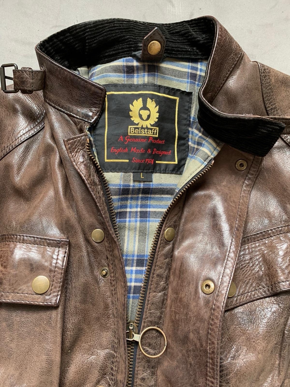 BELSTAFF MENS BROWN PANTHER 1966 LEATHER JACKET  SIZE L EXCELLENT CONDITION image 4