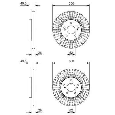 2X BOSCH BREMSSCHEIBEN Ø300mm VORNE PASSEND FÜR