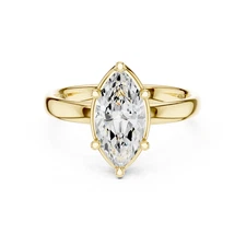 1.5 ct marquise real lab grown diamond solitaire ring 14k yellow gold gifting