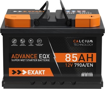 EXAKT Autobatterie 12V 85Ah Starter Batterie WARTUNGSFREI statt 74Ah 77Ah 80Ah