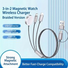 1.2M Data Cable 3-in-2 Charging Cable Multi Charger Cable for Watch iPhone 17 16