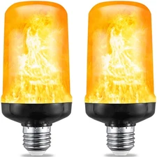 2 Pack LED Flame Light Bulbs Flickering Light Bulbs w/ E26 Base for Patio Porch