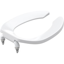 Commercial Heavy Duty Open Front Toilet Seat Without Cover White 18.5"