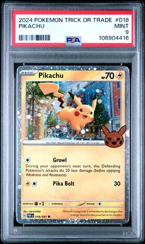 2024 POKEMON TRICK OR TRADE #018 PIKACHU PSA 9