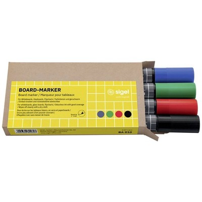 4er Multipack Sigel BA010 Whiteboardmarker Set Blau, Grün, Rot, Schwarz N/A