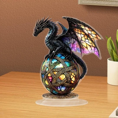 Plaque Décorative En Acrylique 2D Représentant Un Dragon, avec Socle, pour - Photo 1/4
