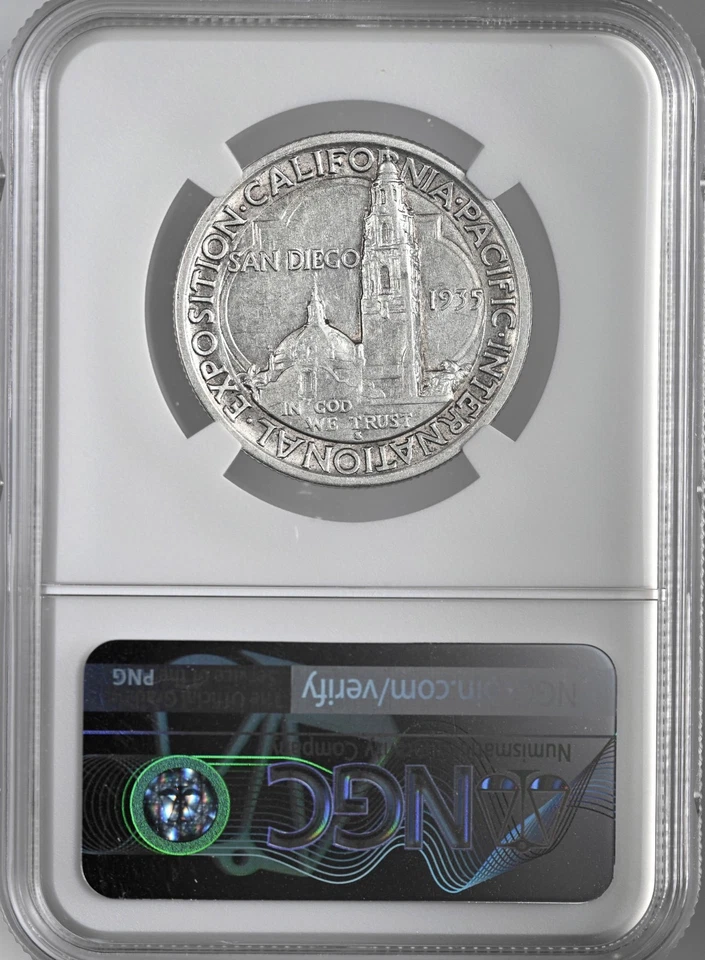 1935-S  50C SAN DIEGO  SILVER HALF DOLLAR  NGC AU55  #8405243-046 - Image 4 of 4