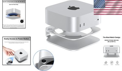 Elegant Aluminum Stand for 2024 Mac Mini M4/M4 Pro - Cooling