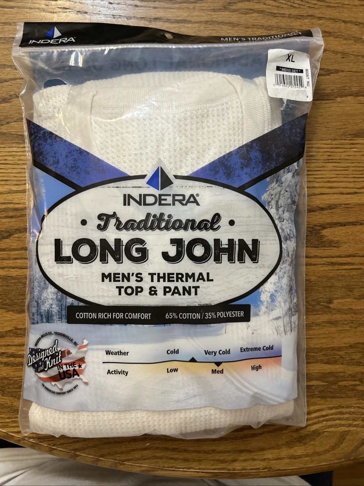 Indera Men's Traditional Long John Thermal Top & Pant White XL New Sealed
Opens in a new window or t