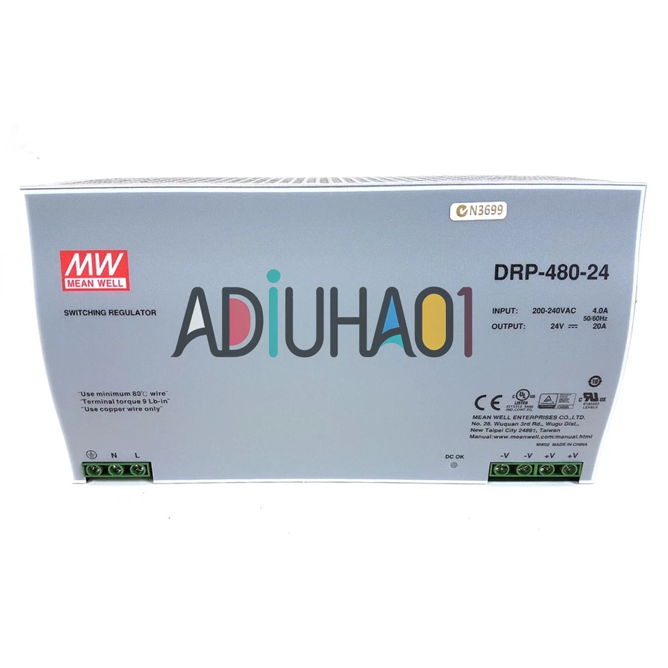 1 PIEZA Nueva Fuente de Alimentación Conmutada MEANWELL DRP-480-24 24V / 20A Foto 2 de 4