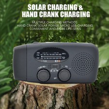 2000mAh Emergency Solar Hand Crank Radio AM/FM NOAA Weather LED Flashlight USB