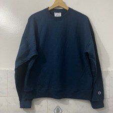 Champion Women  s Powerblend Fleece Sweatshirt Navy Size M Streetwear Athleisure