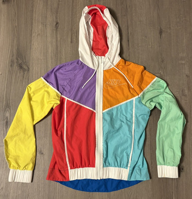 Nike Color Block Lightweight Hoodie Jacket/Windbreaker Womens Size XS C13370-740