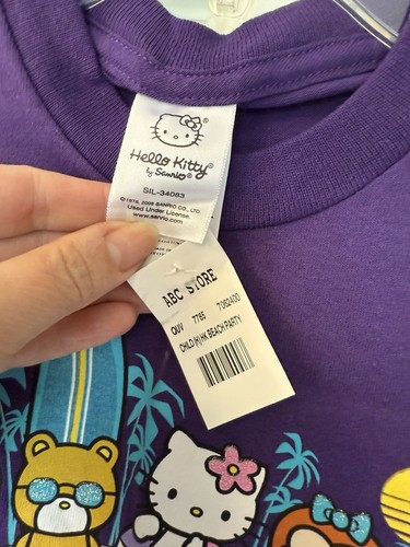 NWT Hello Kitty by Sanrio Hawaii Beach Party Childs Small Purple T-Shirt - Picture 4 of 5