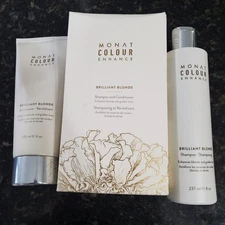 Monat Colour Enhance Brilliant Blonde Shampoo & Conditioner 8 & 6 fl oz. NWB