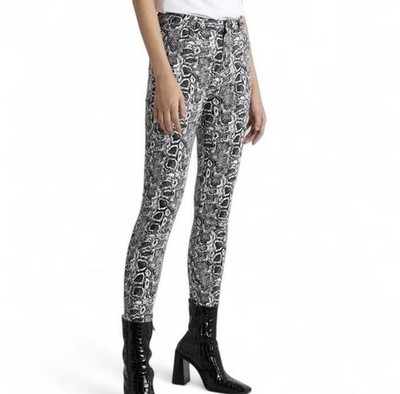 NA-KD Ankle Jeans Sz EU36/US 4 Stylish Snake Print Pockets Closet Staple