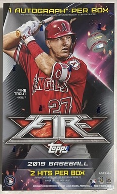 2019 Topps Fire MLB Baseball Hobby Box New Factory Sealed At Least 1 Auto