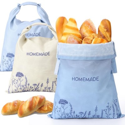3 Pcs Beeswax Bread Bags for Sourdough Reusable Homemade Bread Bags Linen Sto...