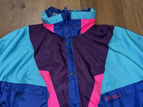 Mens Nevica Ski Suit One Piece Snowsuit VTG 80s Snow Bib Retro Blue 40 Medium - Picture 10 of 22