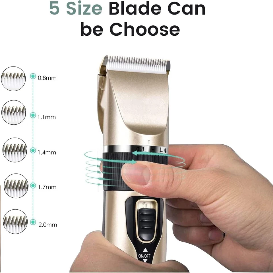 ELECTRIC PET DOG&CATS GROOMING CLIPPERS LOW NOISE CORDLESS SHAVER TRIMMER KIT - Image 3 of 4