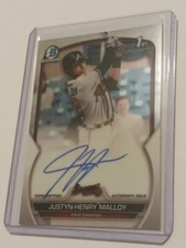 Justyn-Henry Malloy 1st Chrome  AUTO 2023 Bowman  Chrome CPA—JMA Braves Tigers