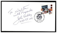 JOHN ASHLEY AUTOGRAPH HOCKEY HOF REFEREE 1992 NHL 75TH FIRST DAY DECEASED