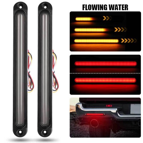 2X Sequential LED Strip Bar Turn Signal Brake Tail Stop Light DRL Truck Trailer - Foto 7