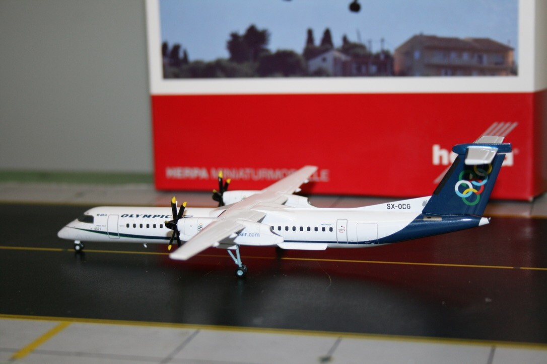 Herpa 1:200 Olympic Airways Bombardier Dash-8-Q400 SX-OBG